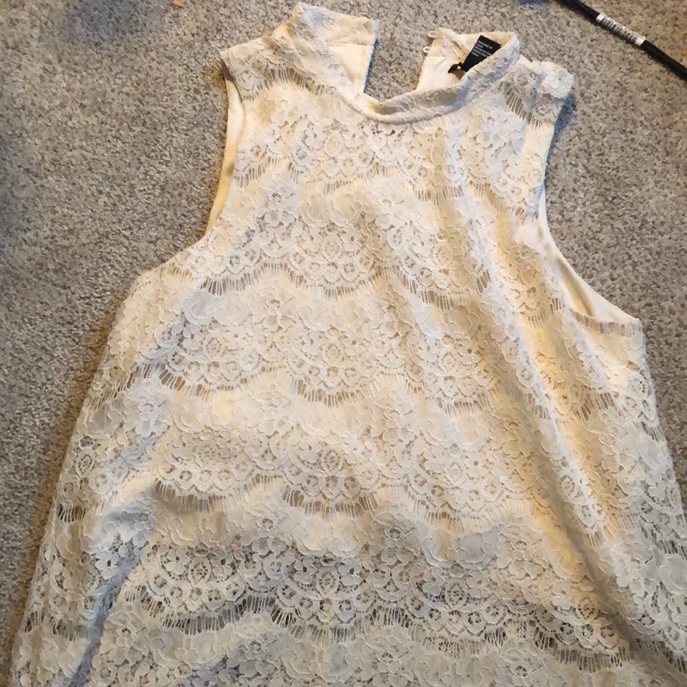 forever 21 high neck lace blouse/shirt